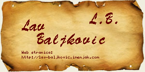 Lav Baljković vizit kartica